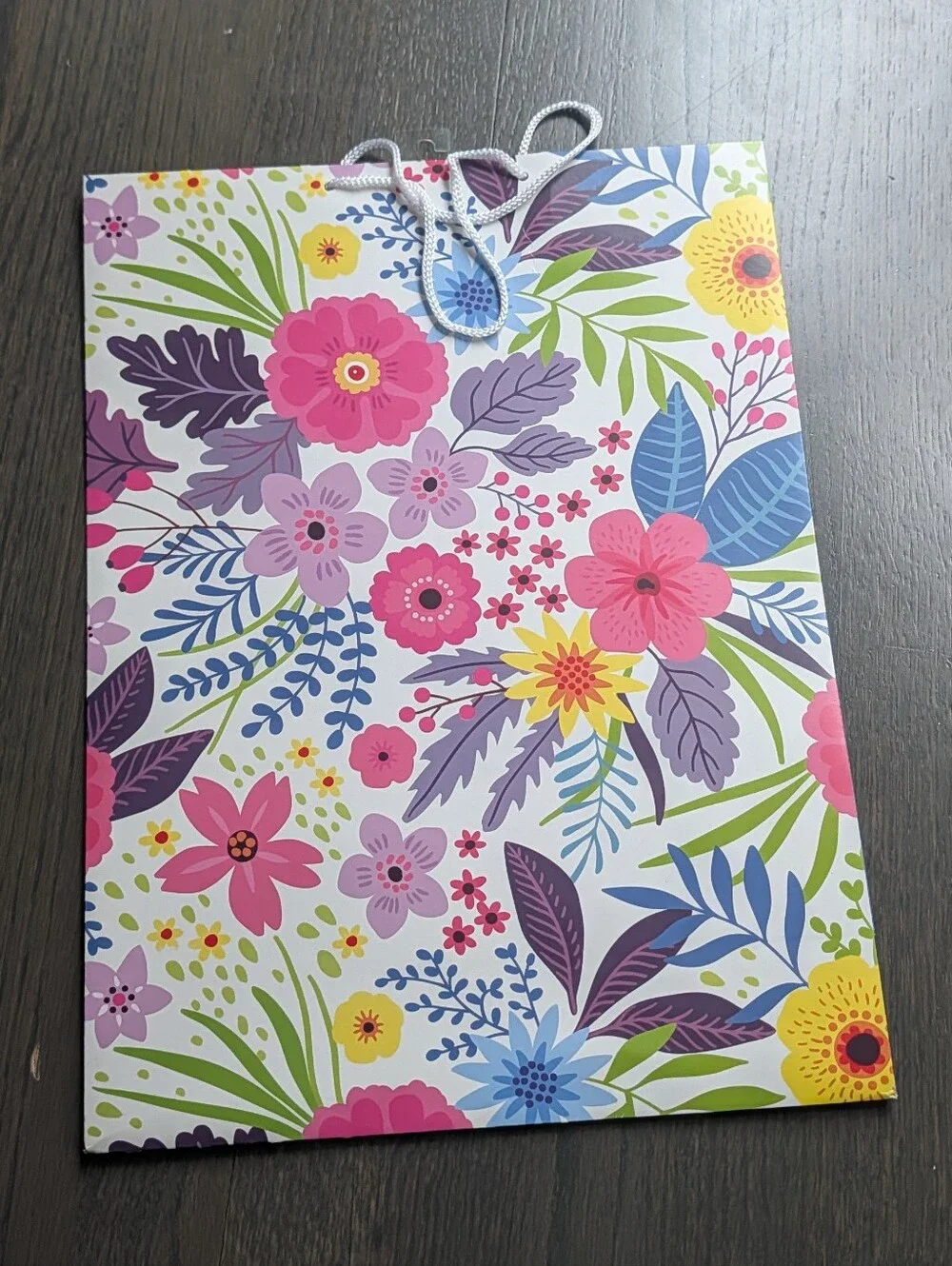 Voila Floral Multicolor Paper Gift Bag Large 18x13x5